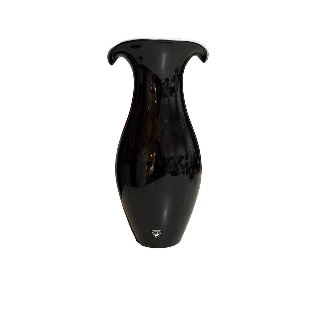 Orrefors Sweden Glass Vase 11 Inches Tall Vintage Signed & Marked